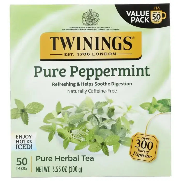 TWINING TEA: Pure Peppermint Herbal Tea, 50 bg